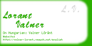 lorant valner business card