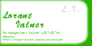 lorant valner business card